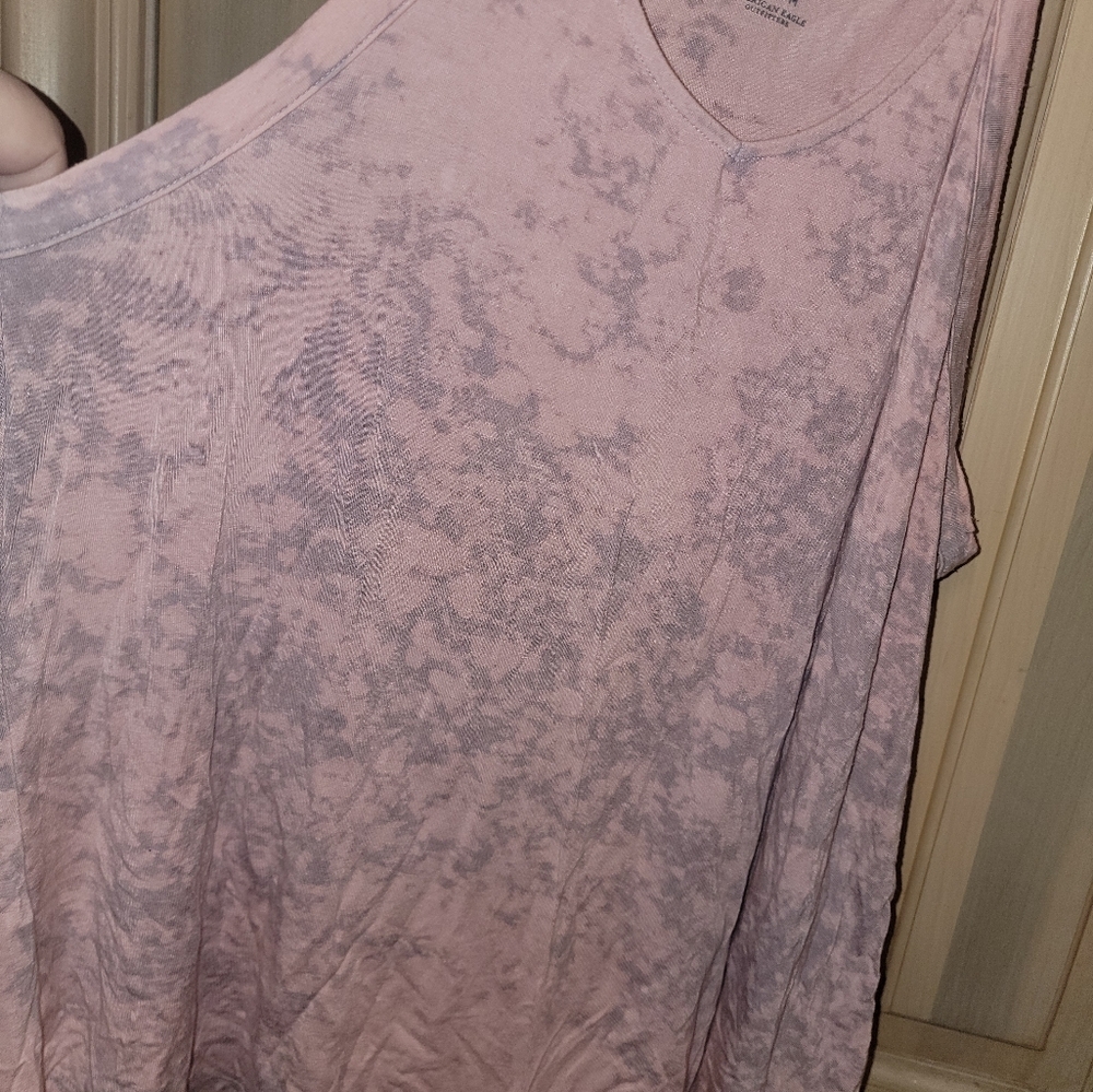 Soft & Sexy American Eagle Outfitters pink and gray tank top Racer back Misses M - Picture 4 of 6